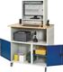 Computertisch H1890xB1100xT790mm mobil enzianblau/lichtgrau RAU