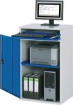 Computerschrank H1060xB650xT520mm stationär enzianblau/lichtgrau