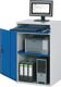 Computerschrank H1060xB650xT520mm stationär enzianblau/lichtgrau