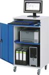 Computerschrank H1185xB650xT520mm mobil enzianblau/lichtgrau