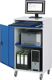 Computerschrank H1185xB650xT520mm mobil enzianblau/lichtgrau