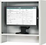 Monitorgehäuse H710xB720xT280mm lichtgrau/enzianblau m.Ventilator