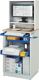 Computerschrank H1810xB720xT660mm stationär blau/grau Rollladen+Mausauflage RAU