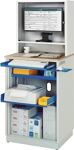 Computerschrank H1810xB720xT660mm stationär enzianblau/lichtgrau