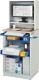 Computerschrank H1810xB720xT660mm stationär enzianblau/lichtgrau