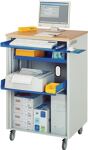 Computerschrank H1100xB720xT660mm mobil blau/grau Rollladen+Mausauflage RAU