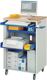 Computerschrank H1100xB720xT660mm mobil blau/grau Rollladen+Mausauflage RAU