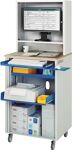 Computerschrank H1810xB720xT660mm mobil blau/grau Rollladen+Mausauflage RAU