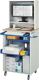 Computerschrank H1810xB720xT660mm mobil enzianblau/lichtgrau