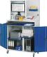 Computerschrank H1895xB1100xT520mm mobil enzianblau/lichtgrau