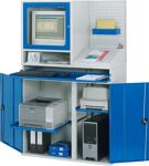 Computerschrank H1770xB1100xT520mm stationär Monitorgehäuse T520mm grau/blau