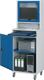 Computerschrank H1895xB650xT520mm mobil enzianblau/lichtgrau Monitorgehäuse