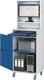 Computerschrank H1895xB650xT520mm mobil enzianblau/lichtgrau Monitorgeh.RAU