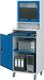 Computerschrank H1895xB650xT520mm mobil Monitorgehäuse T520mm grau/blau