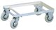 Fahrgestell f.Kastengr.580x380/600x400mm 2 Lenk-/2 Bockrollen VG niedrig