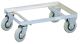 Fahrgestell f.Kastengr.580x380/600x400mm 2 Lenk-/2 Bockrollen VG niedrig