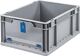 Transportstapelbehälter L400xB300xH170mm grau blau PP m.Klappscheibe
