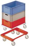 Kistenroller Trgf.300kg Vollgu-Bereif L810xB620mm Winkelstahl verkehrsrot GRUBER