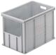 Lagerbehälter blau L600xB400xH310mm Seitenwände geschl.Stirnwand 1/2 offen
