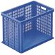 Lagerbehälter L600xB400xH410mm Ku.blau Seitenw.durchbr.Längsw.offen 508x340mm