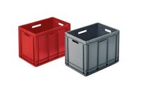 Lagerbehälter L600xB400xH425mm Ku.rot 4 Grifflöcher