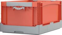 Faltbox L600xB400xH285mm Inh.58l grau/orange o.Deckel PP Liftgriffe BITO