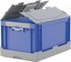 Faltbox L600xB400xH285mm Inh.58l grau/blau m.Deckel PP Liftgriffe BITO