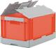 Faltbox L600xB400xH320mm Inh.65l grau/orange m.Deckel PP Durchfassgriffe BITO