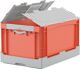 Faltbox L600xB400xH320mm Inh.65l grau/orange m.Deckel PP Liftgriffe BITO