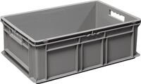 Mehrwegbehälter L600xB400xH220mm grau Wände u.BD geschl.