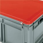 Deckel rot L600xB400mm f.Transportstapelkasten m.Scharnieren PP