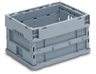 Faltbox L600xB400xH225mm Inh.43l grau m.Deckel PP