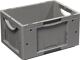 Transportstapelbehälter L400xB300xH220mm grau PP offene Griffe Seitenw.geschl.