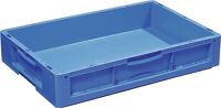 Transportstapelbehälter L600xB400xH120mm blau PP geschl.Griffe Seitenw.geschl.