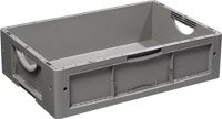 Transportstapelbehälter L600xB400xH170mm grau PP offene Griffe Seitenw.geschl.