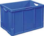 Transportstapelbehälter L600xB400xH420mm blau PP offene Griffe Seitenw.geschl.