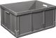 Transportstapelbehälter L800xB600xH420mm grau PP offene Griffe Seitenw.geschl.