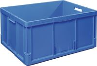Transportstapelbehälter L800xB600xH420mm blau PP offene Griffe Seitenw.geschl.