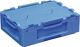 Transportstapelbehälter L400xB300xH137mm blau PP m.Deckel geschl.Griffe+Seitenw.