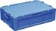 Transportstapelbehälter L600xB400xH187mm blau PP m.Deckel offene Griffe