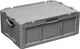 Transportstapelbehälter L600xB400xH237mm grau PP m.Deckel offene Griffe