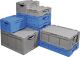 Transportstapelbehälter L600xB400xH237mm blau PP m.Deckel offene Griffe