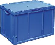 Transportstapelbehälter L600xB400xH437mm blau PP m.Deckel offene Griffe