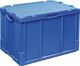 Transportstapelbehälter L600xB400xH437mm blau PP m.Deckel offene Griffe