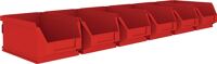 Sichtlagerkastenset H75xB602xT180mm STA verz.m.Sichtlagerkästen 6xMK5 rot MAUSER
