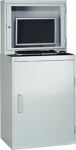 Computerschrank H1600xB710xT500mm 1 Tür 1 Schublade lichtgrau m. Stecker/Lüfter