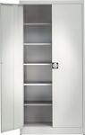 Flügeltürenschrank H2200xB950xT500mm lichtgrau 5 BD m.Höhenausgleich MAUSER