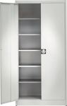Flügeltürenschrank H2200xB950xT500mm lichtgrau 5 BD m.Höhenausgleich MAUSER