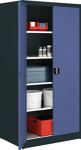 Flügeltürenschrank H1950xB950xT600mm grau/taubenblau 4BD m.Höhenausgleich MAUSER