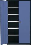 Flügeltürenschrank H2200xB1200xT420mm grau/taubenblau 5BD Höhenausgleich MAUSER